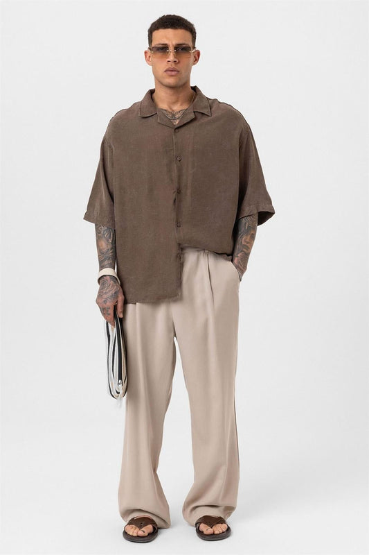 Oversized Short-Sleeve Shirt (Machine Washable)