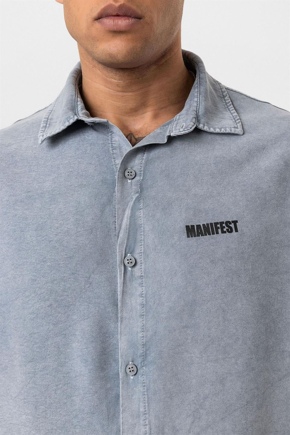 Oversized Printed Short-Sleeve Shirt (Washed)