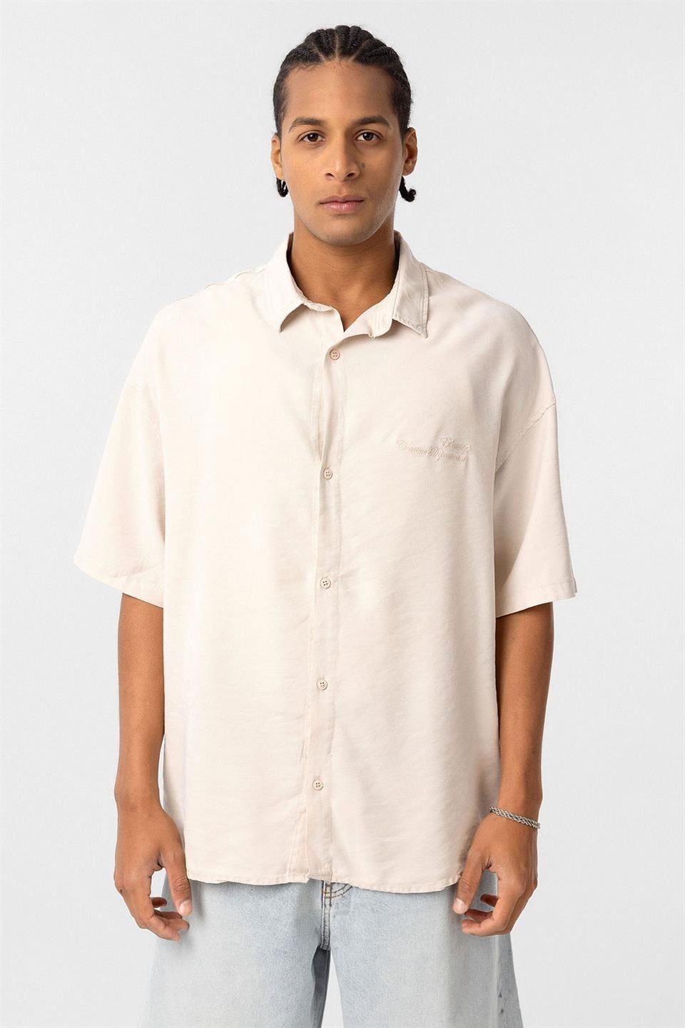 Oversized Tensel Shirt with Back Print