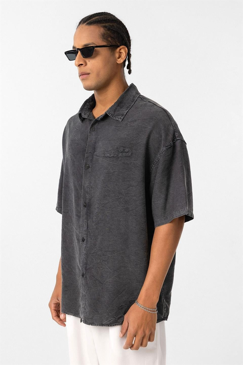 Oversized Tensel Shirt with Back Print