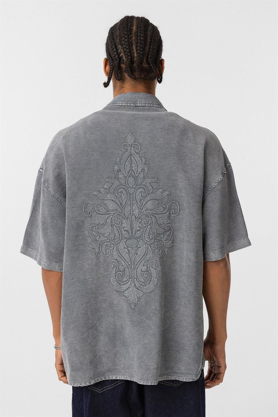 Oversized Tensel Shirt with Back Print