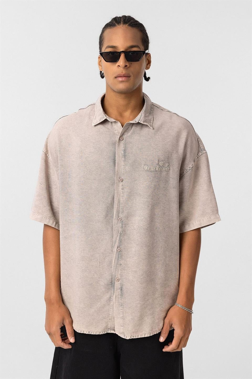 Oversized Tensel Shirt with Back Print