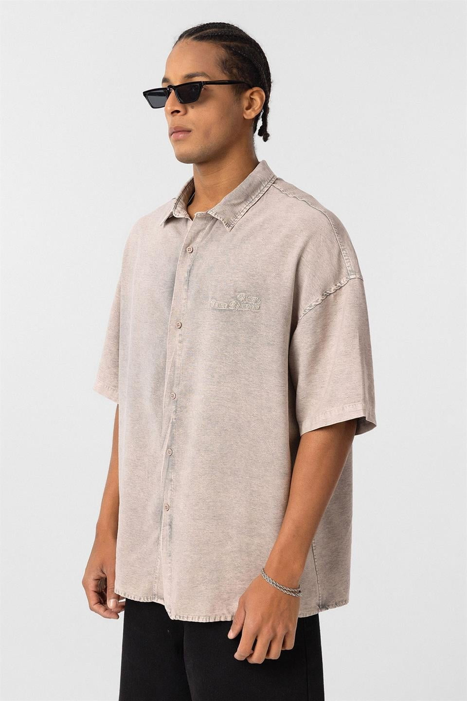 Oversized Tensel Shirt with Back Print