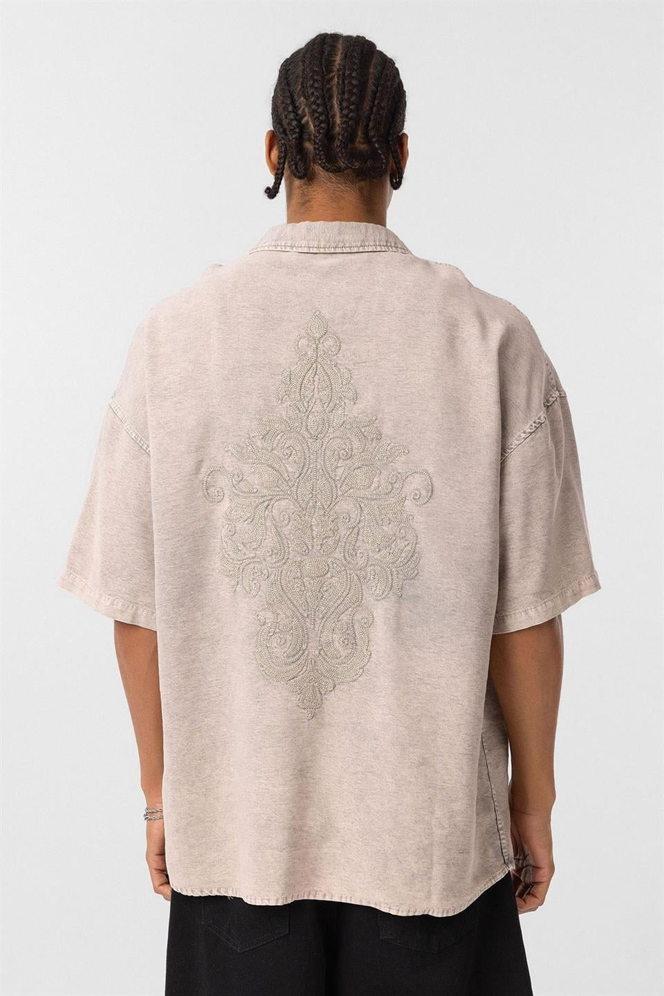 Oversized Tensel Shirt with Back Print