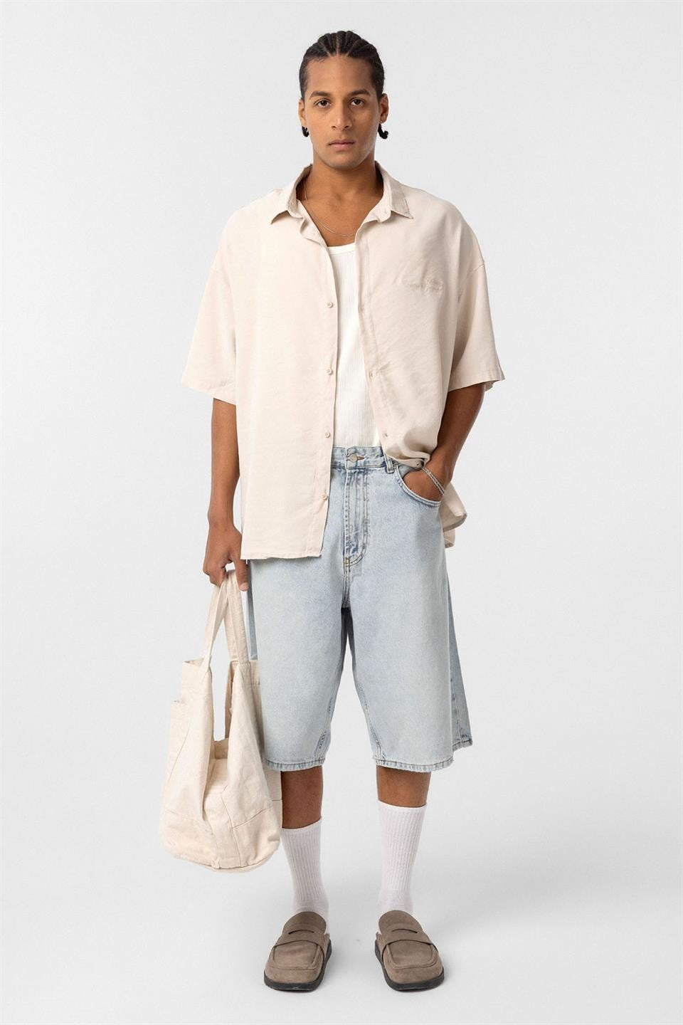 Oversized Tensel Shirt with Back Print