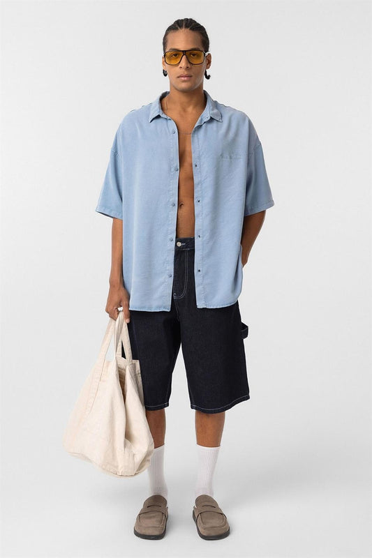 Oversized Tensel Shirt with Back Print