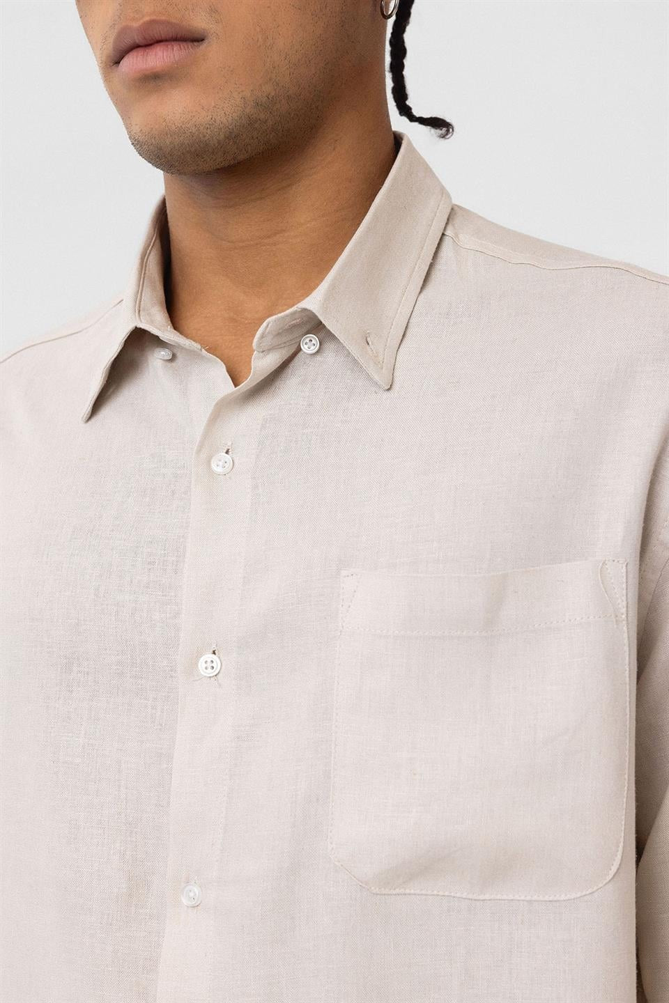 Oversized Long-Sleeve Shirt with Pocket Details