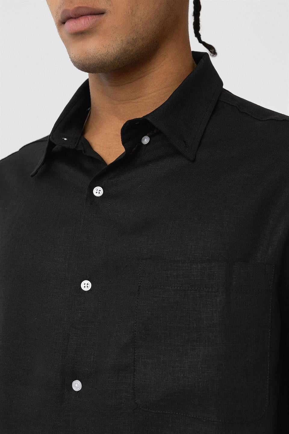 Oversized Long-Sleeve Shirt with Pocket Details