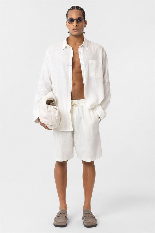 Oversized Long-Sleeve Shirt with Pocket Details