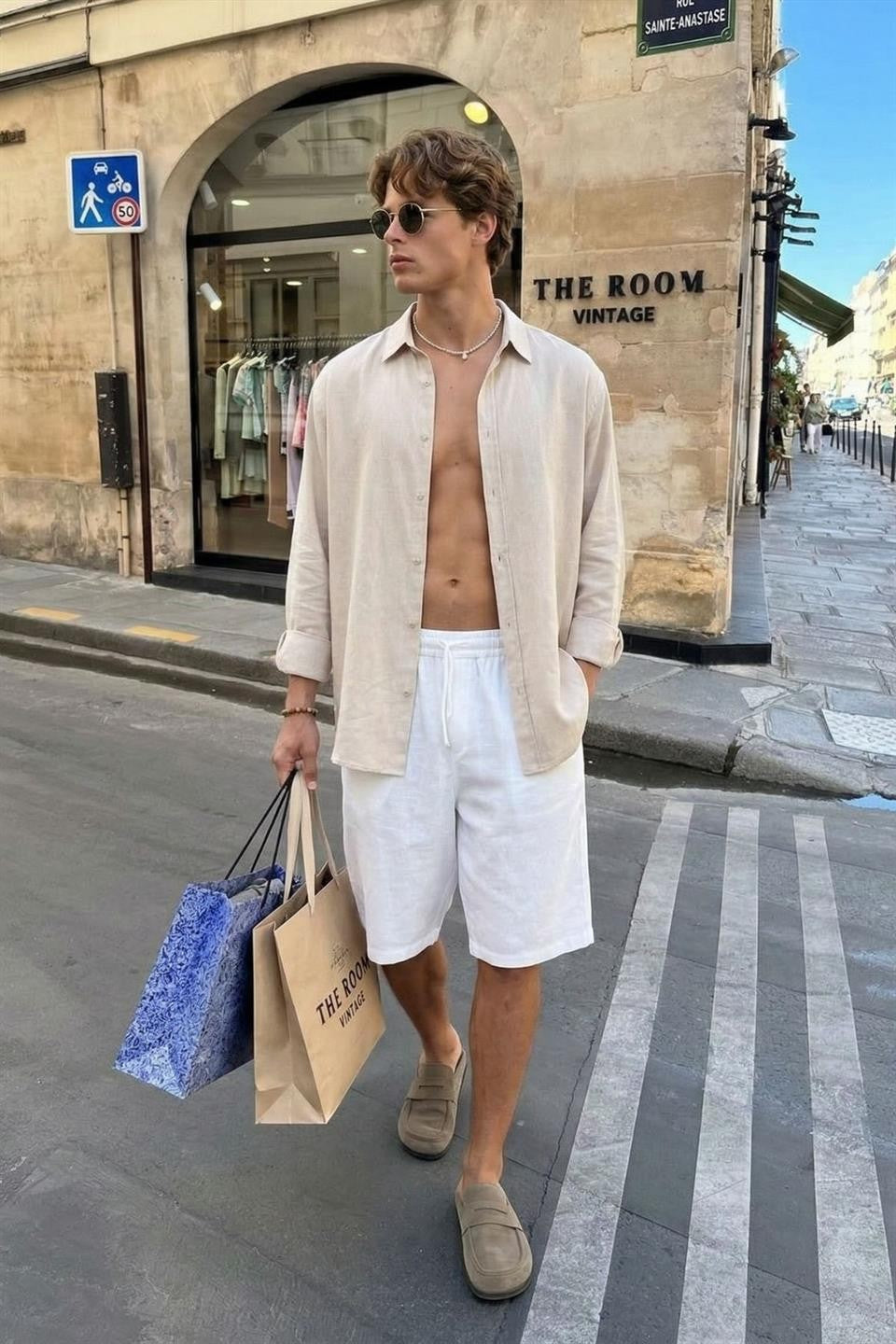 Basic Oversized Long-Sleeved Linen Shirt