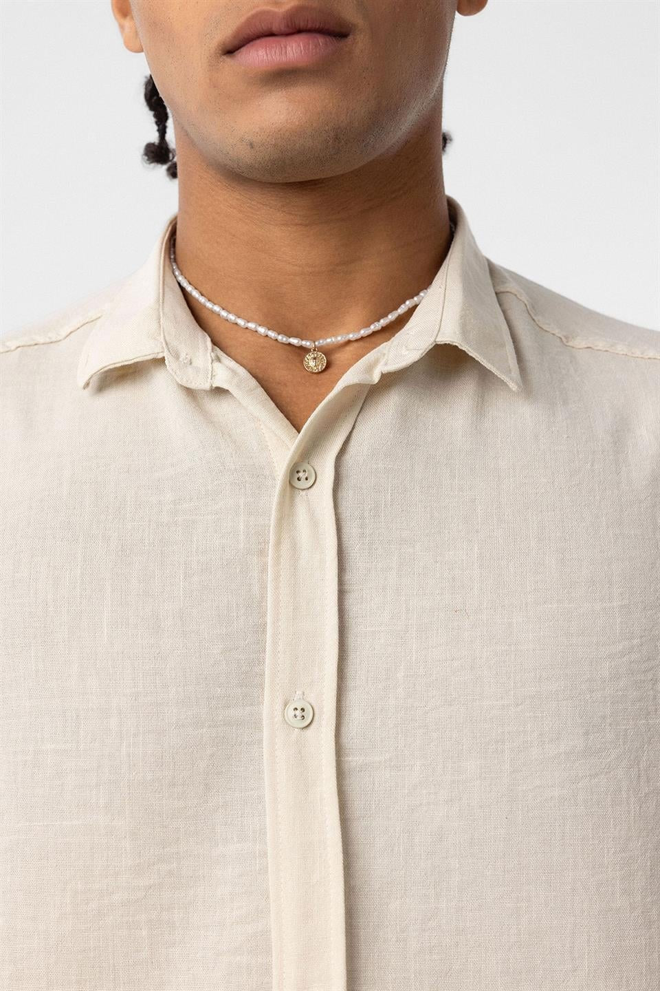 Basic Oversized Long-Sleeve Linen-Look Shirt