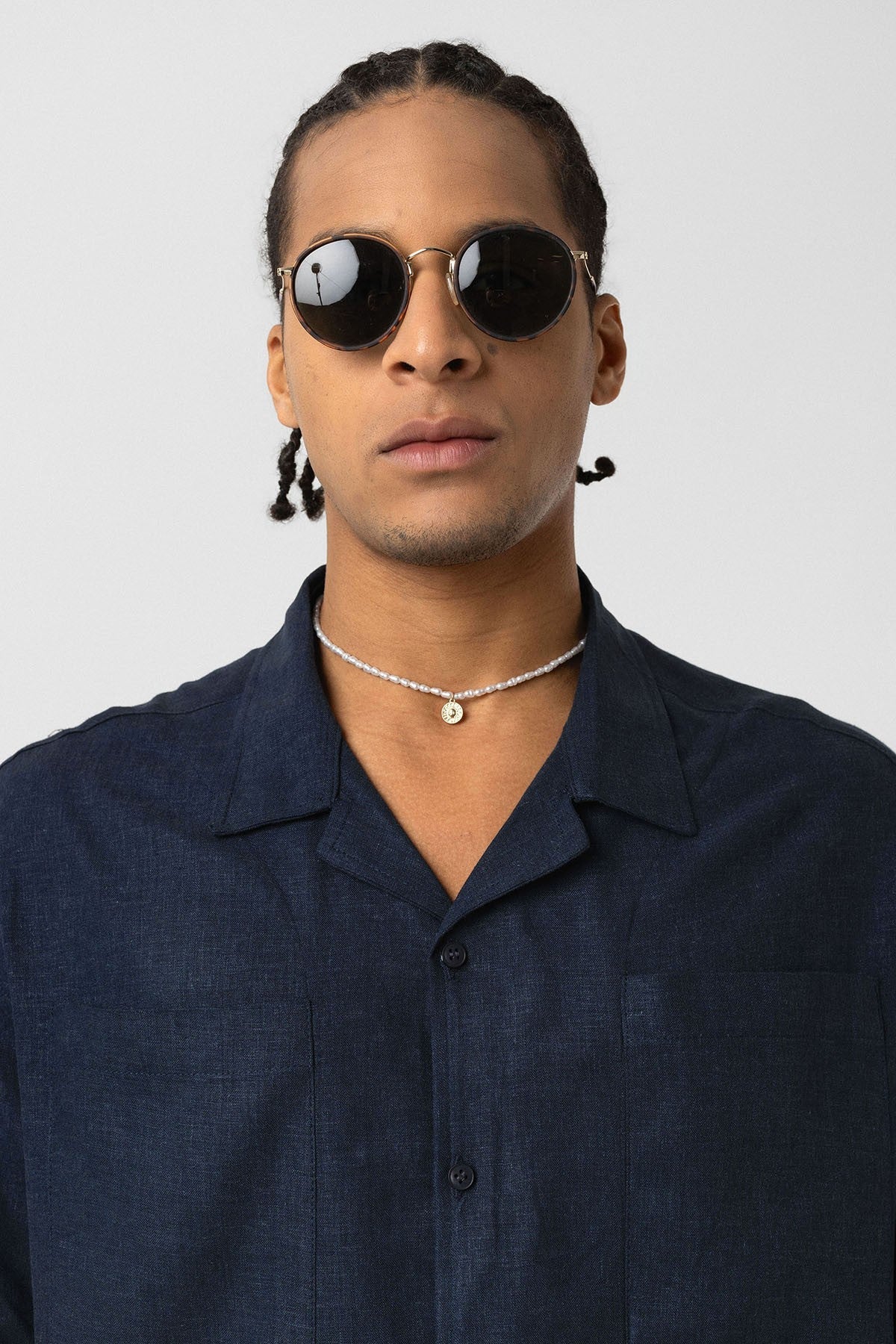 Oversized Linen Shirt with Two Pockets