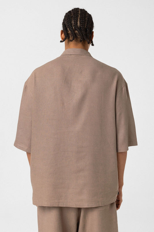 Oversized Linen Shirt with Two Pockets