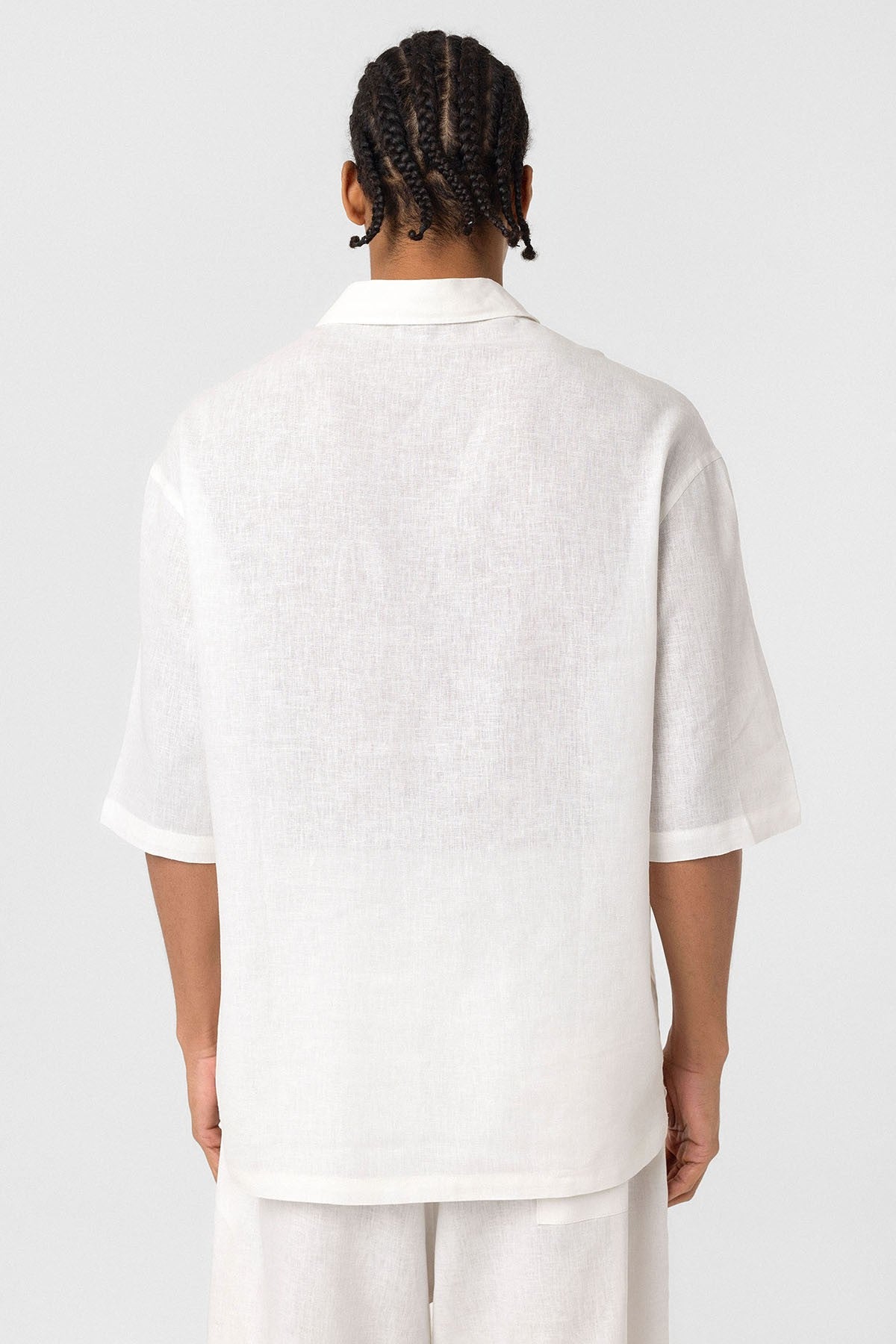 Oversized Linen Shirt with Two Pockets