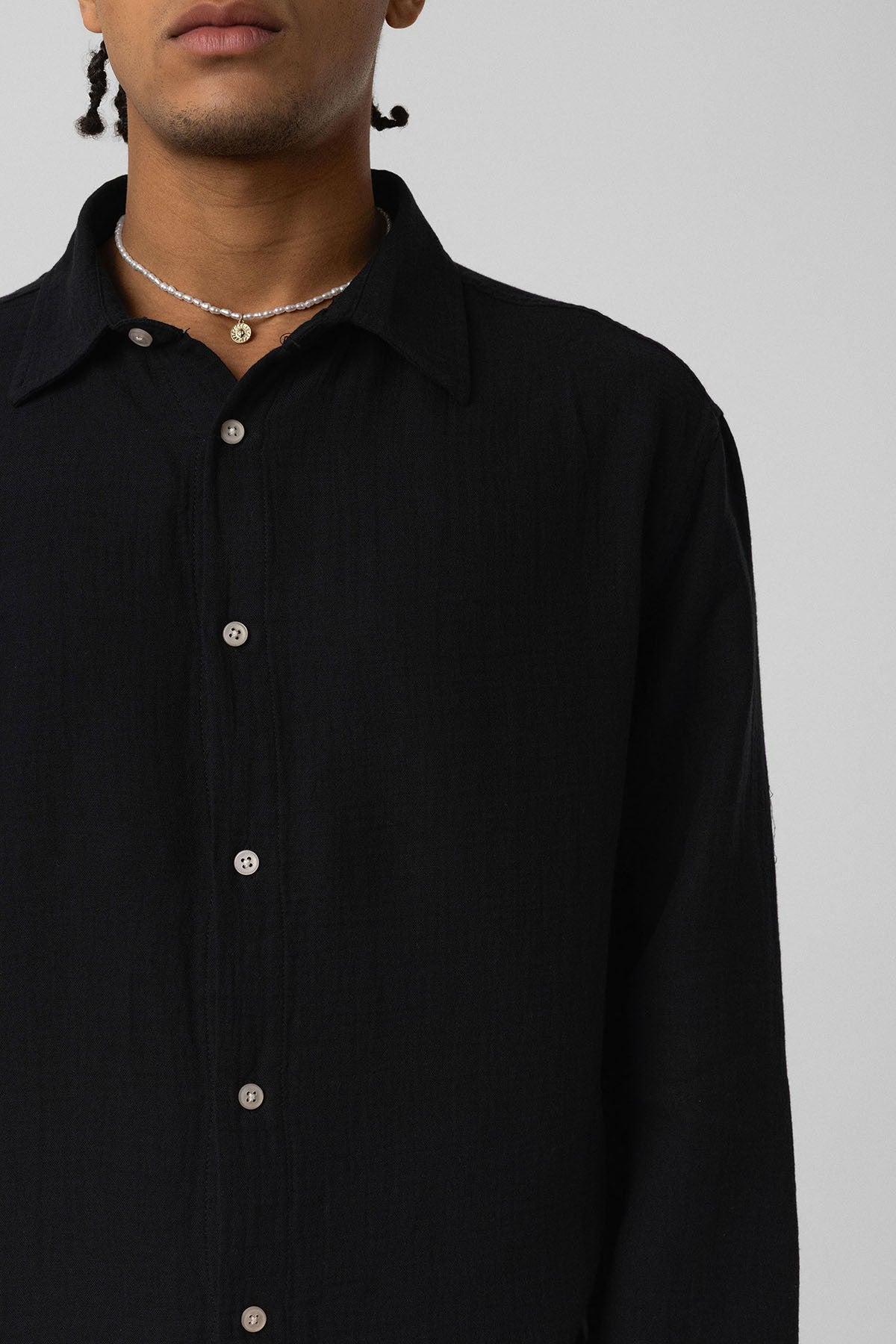Oversized Long-Sleeve Muslin Shirt