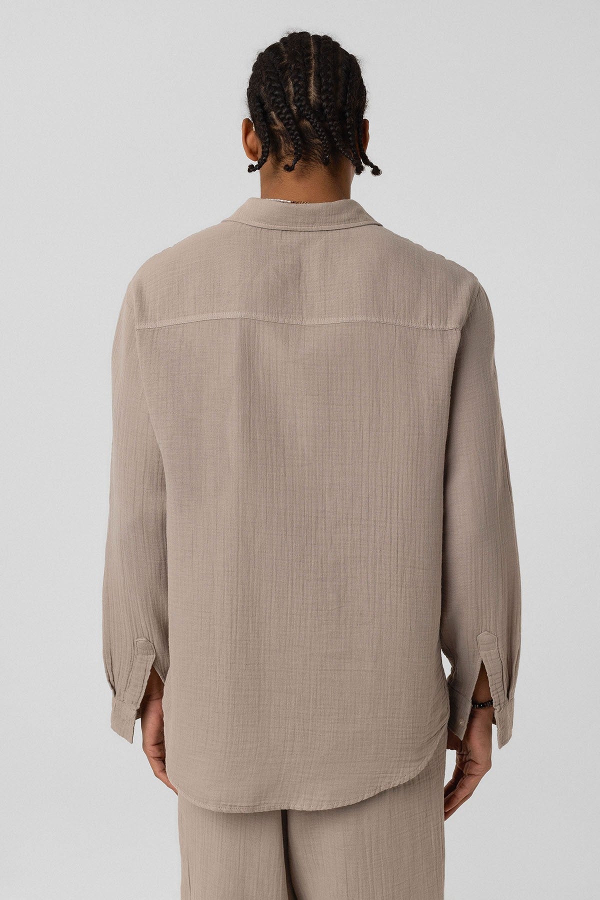 Oversized Long-Sleeve Muslin Shirt