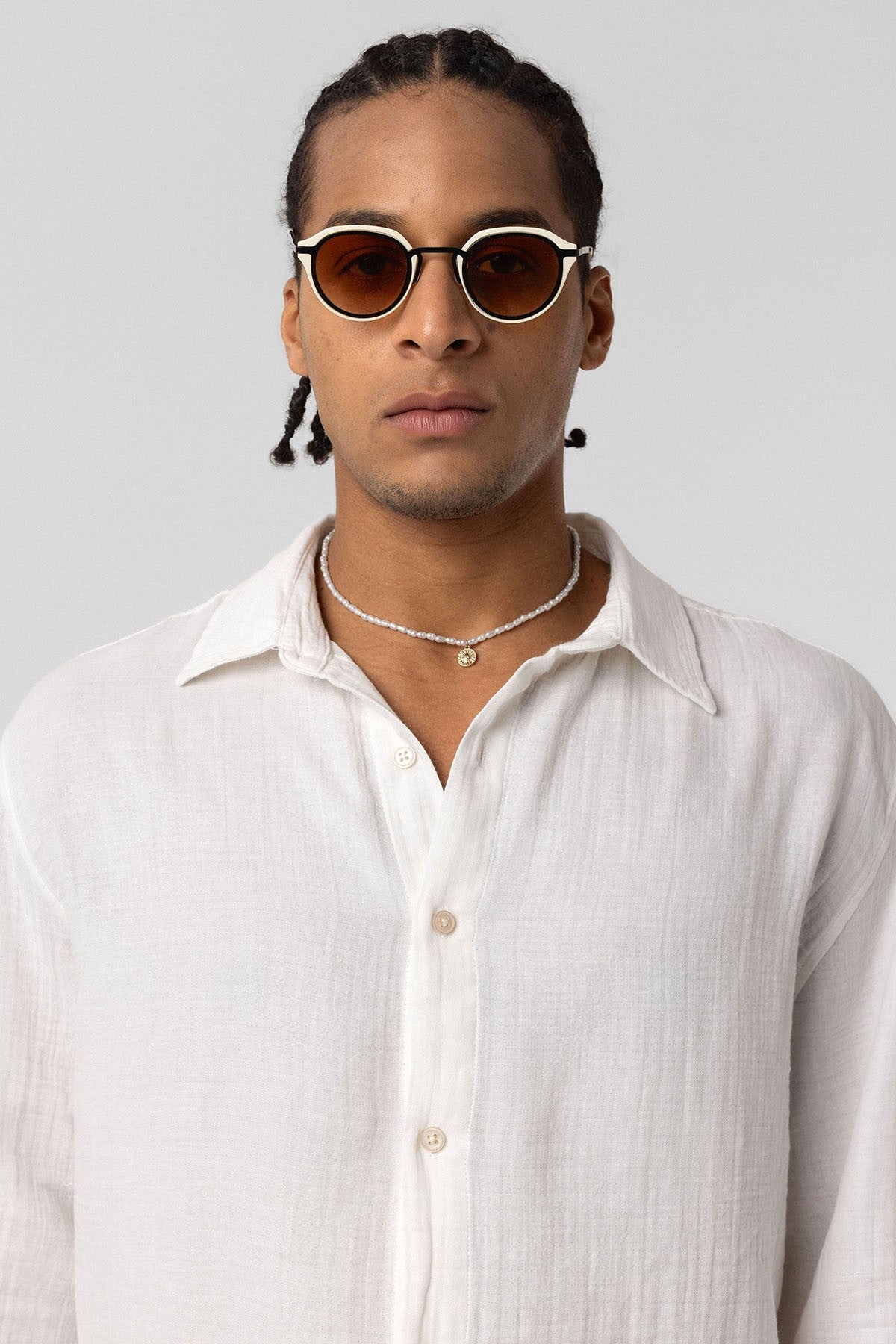 Oversized Long-Sleeve Muslin Shirt
