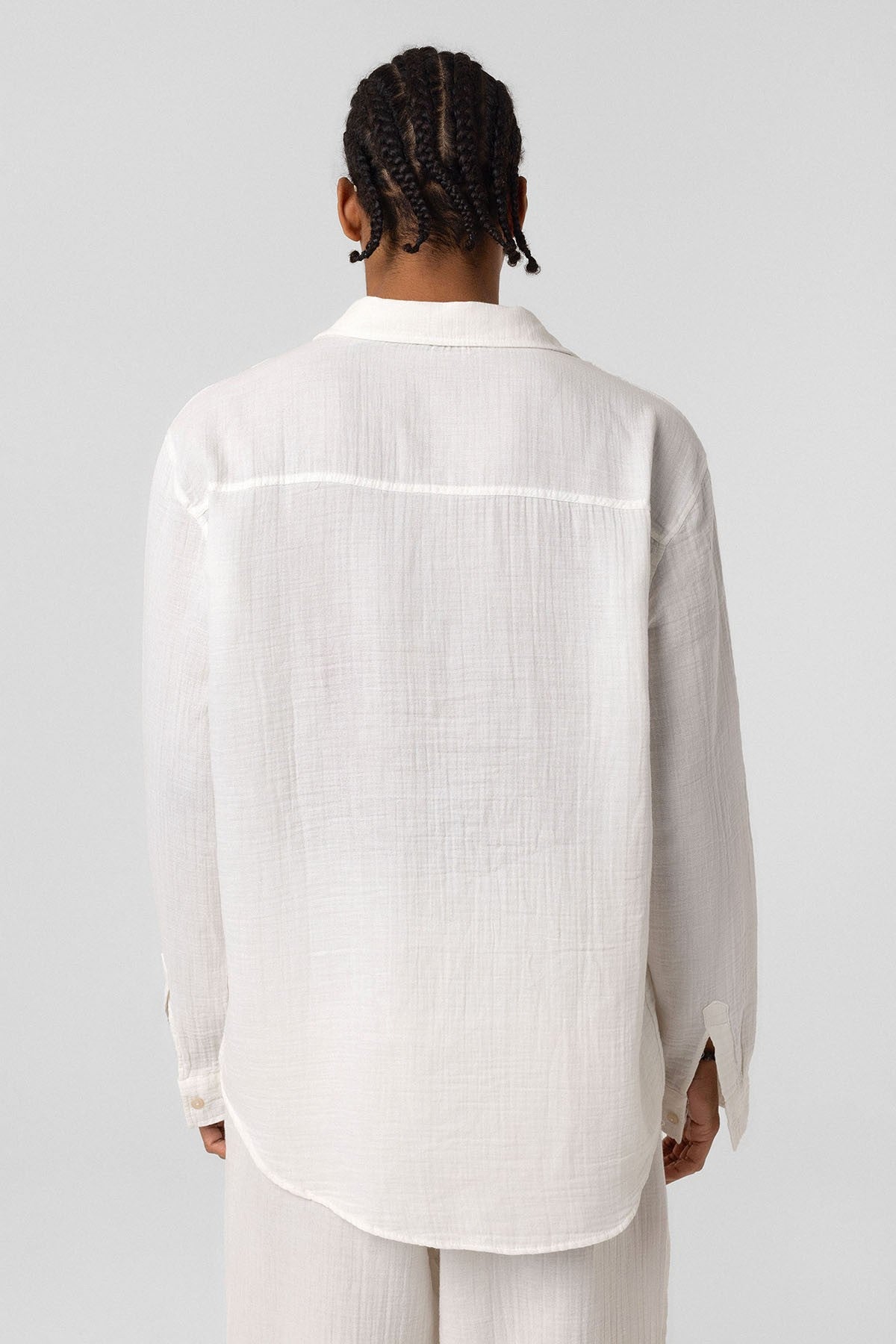 Oversized Long-Sleeve Muslin Shirt