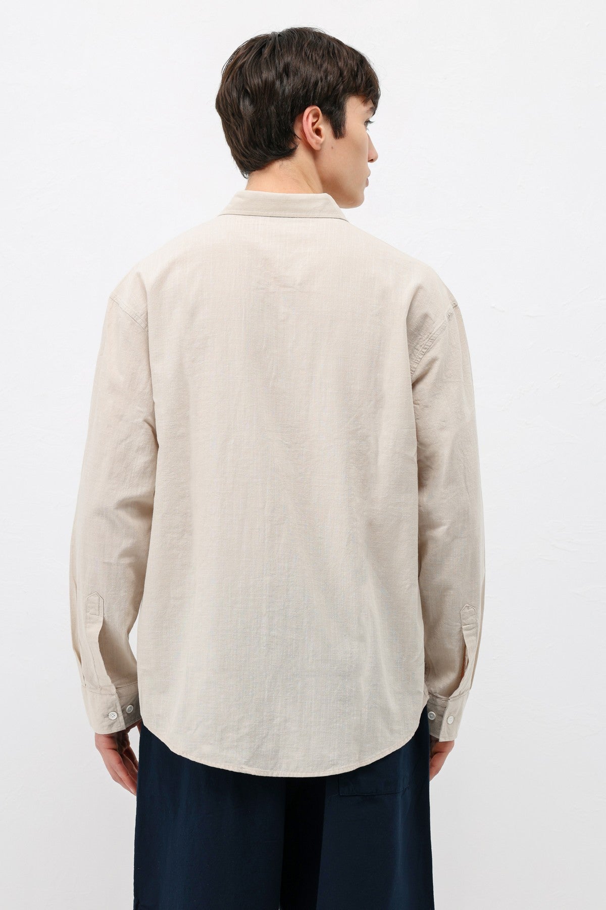 Basic Oversized Cotton-Linen Shirt