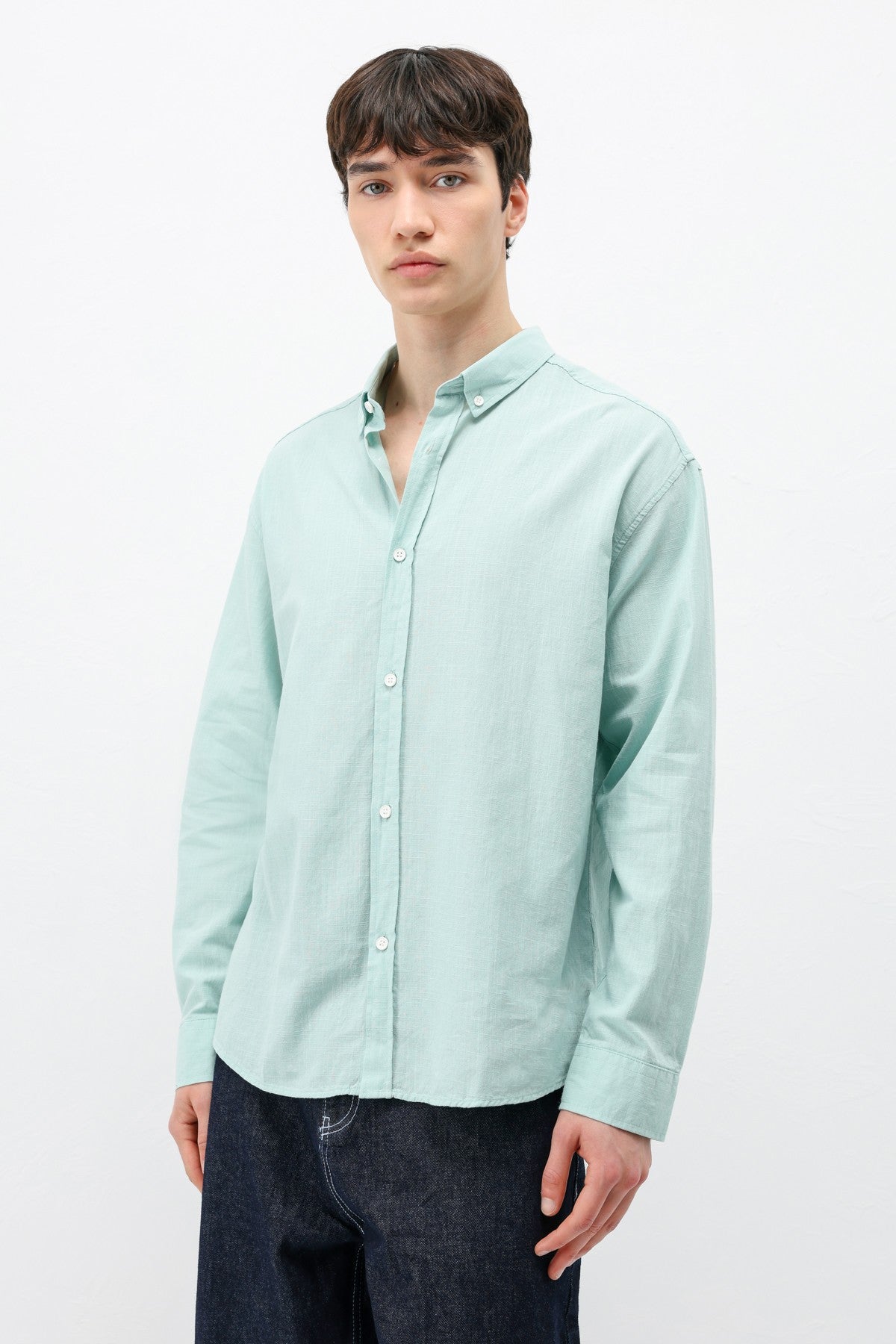 Basic Oversized Cotton-Linen Shirt