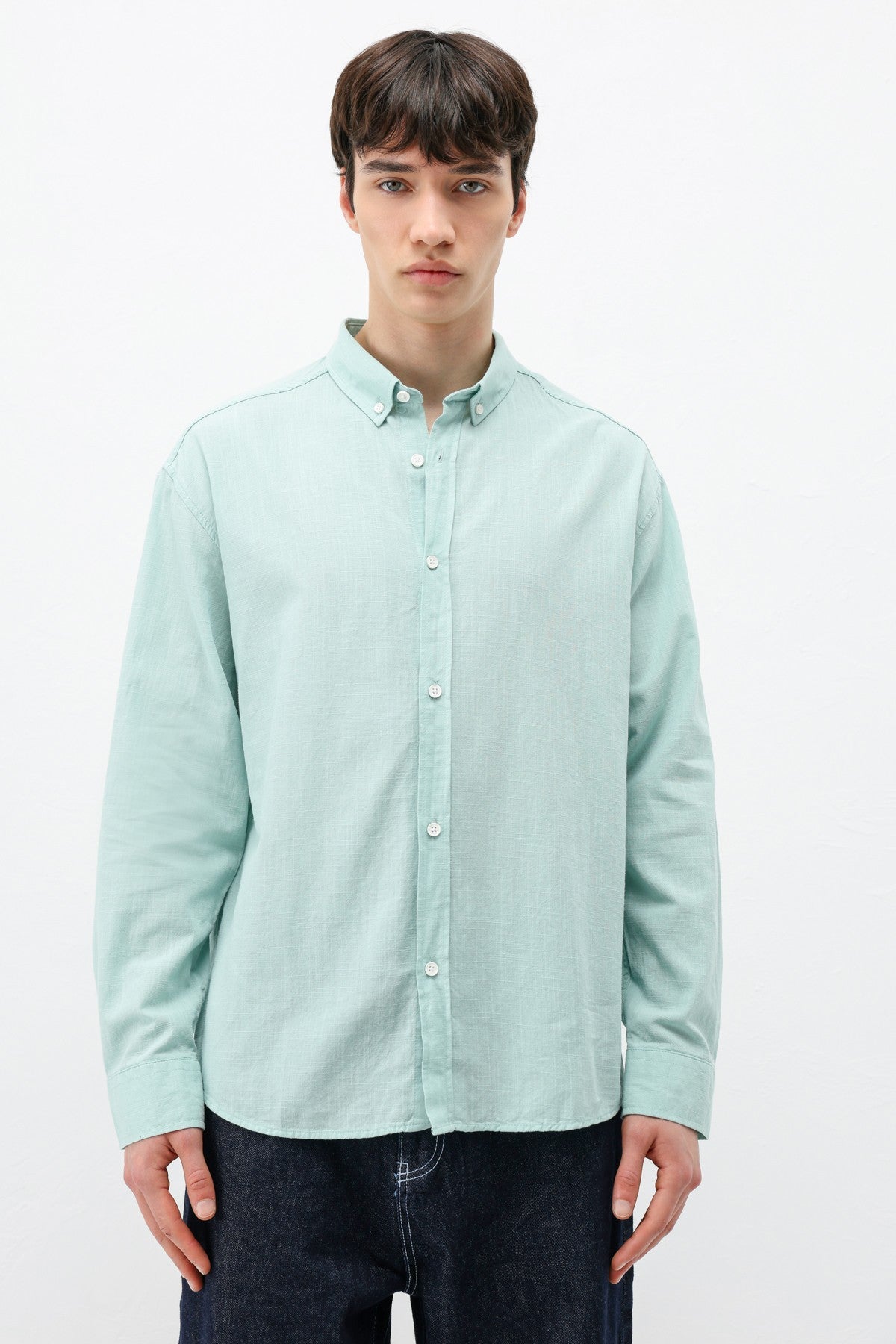 Basic Oversized Cotton-Linen Shirt