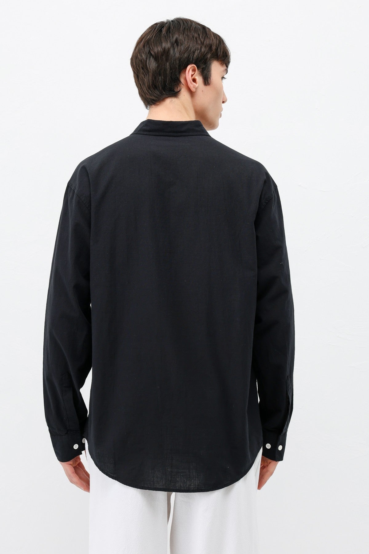 Basic Oversized Cotton-Linen Shirt