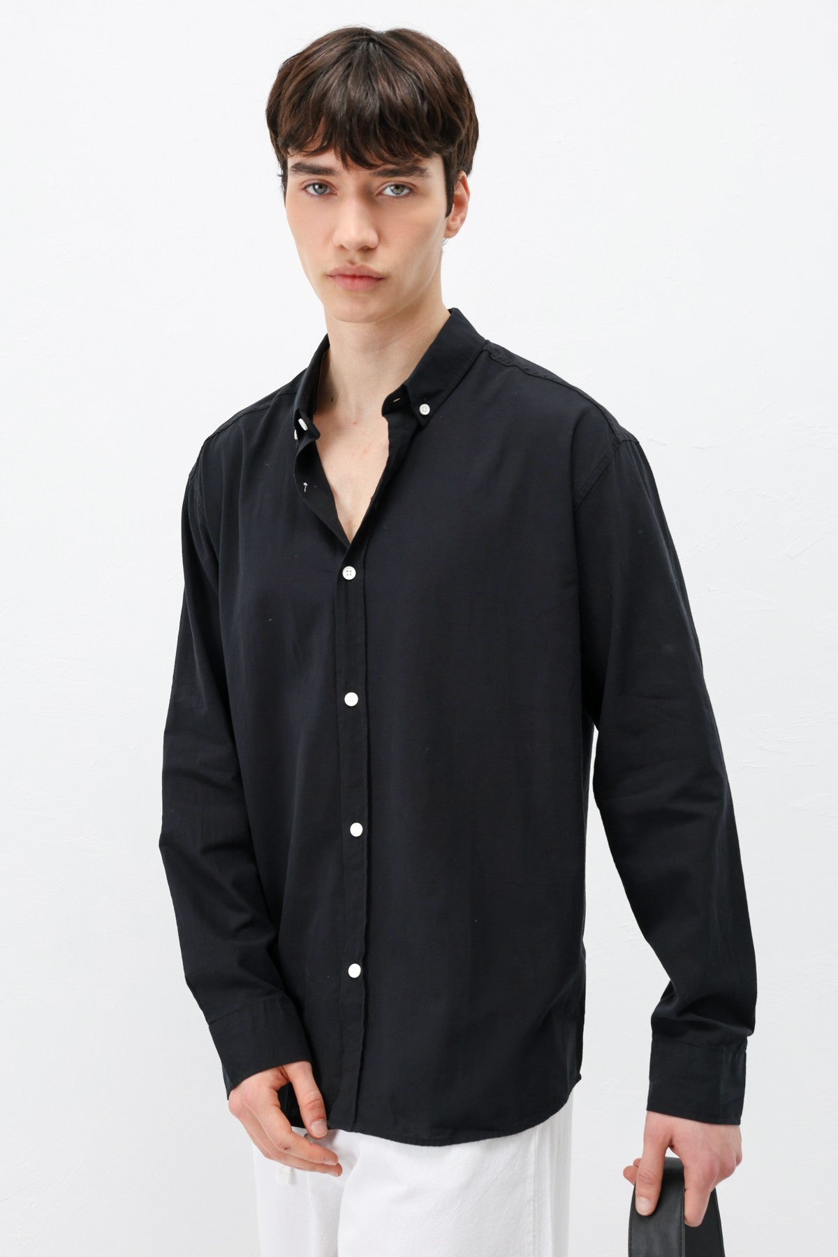 Basic Oversized Cotton-Linen Shirt