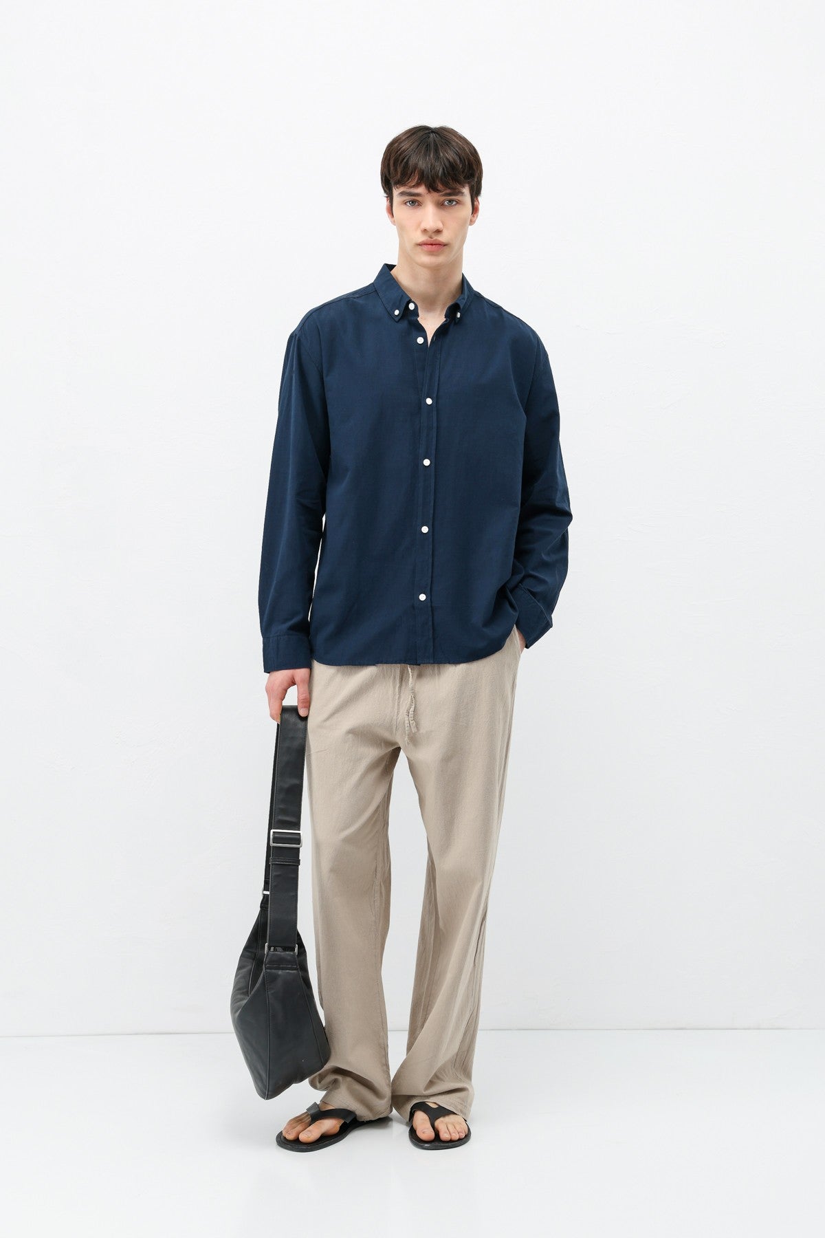 Basic Oversized Cotton-Linen Shirt