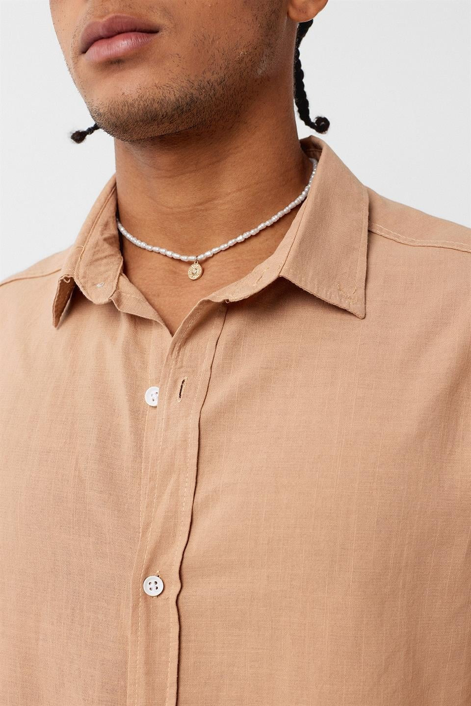 Basic Oversized Cotton-Linen Shirt