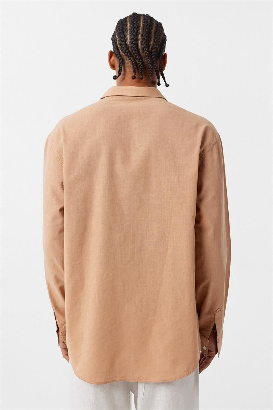 Basic Oversized Cotton-Linen Shirt