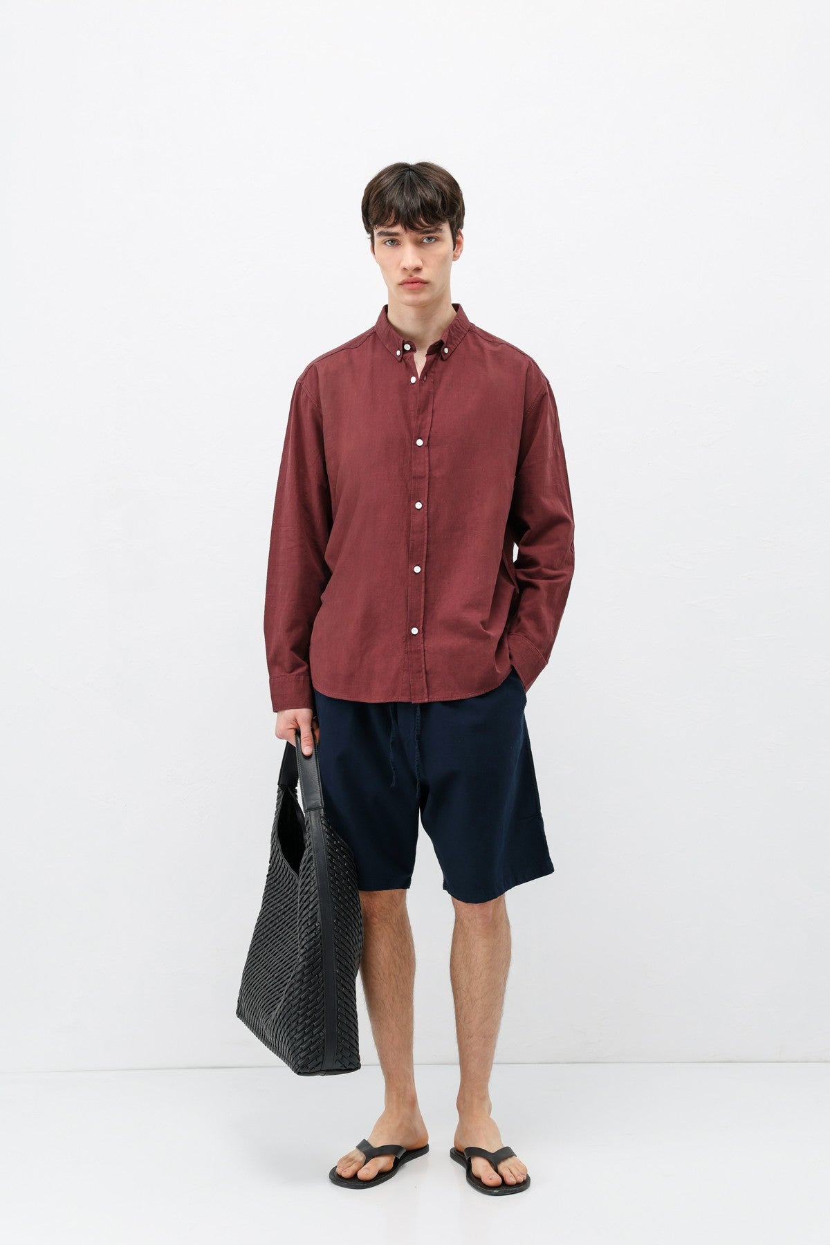 Basic Oversized Cotton-Linen Shirt