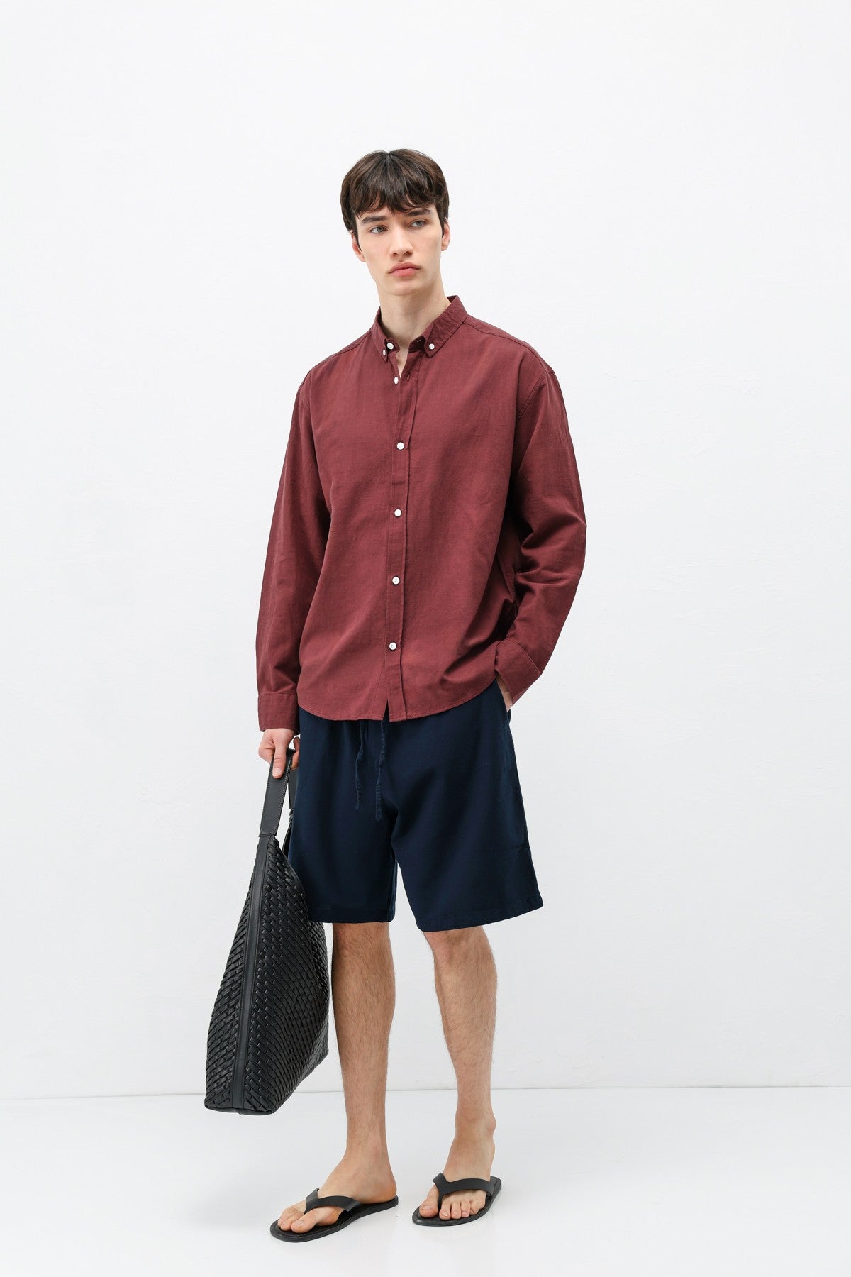 Basic Oversized Cotton-Linen Shirt