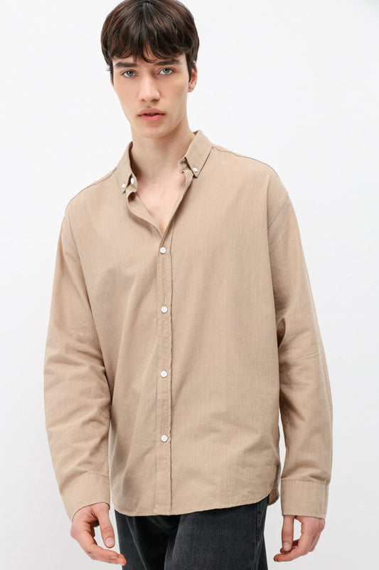 Basic Oversized Cotton-Linen Shirt