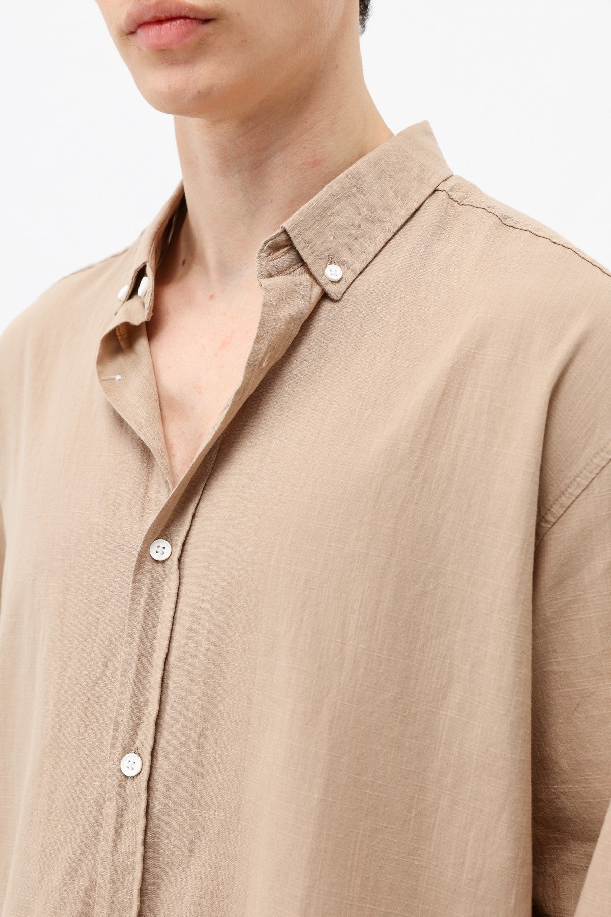 Basic Oversized Cotton-Linen Shirt