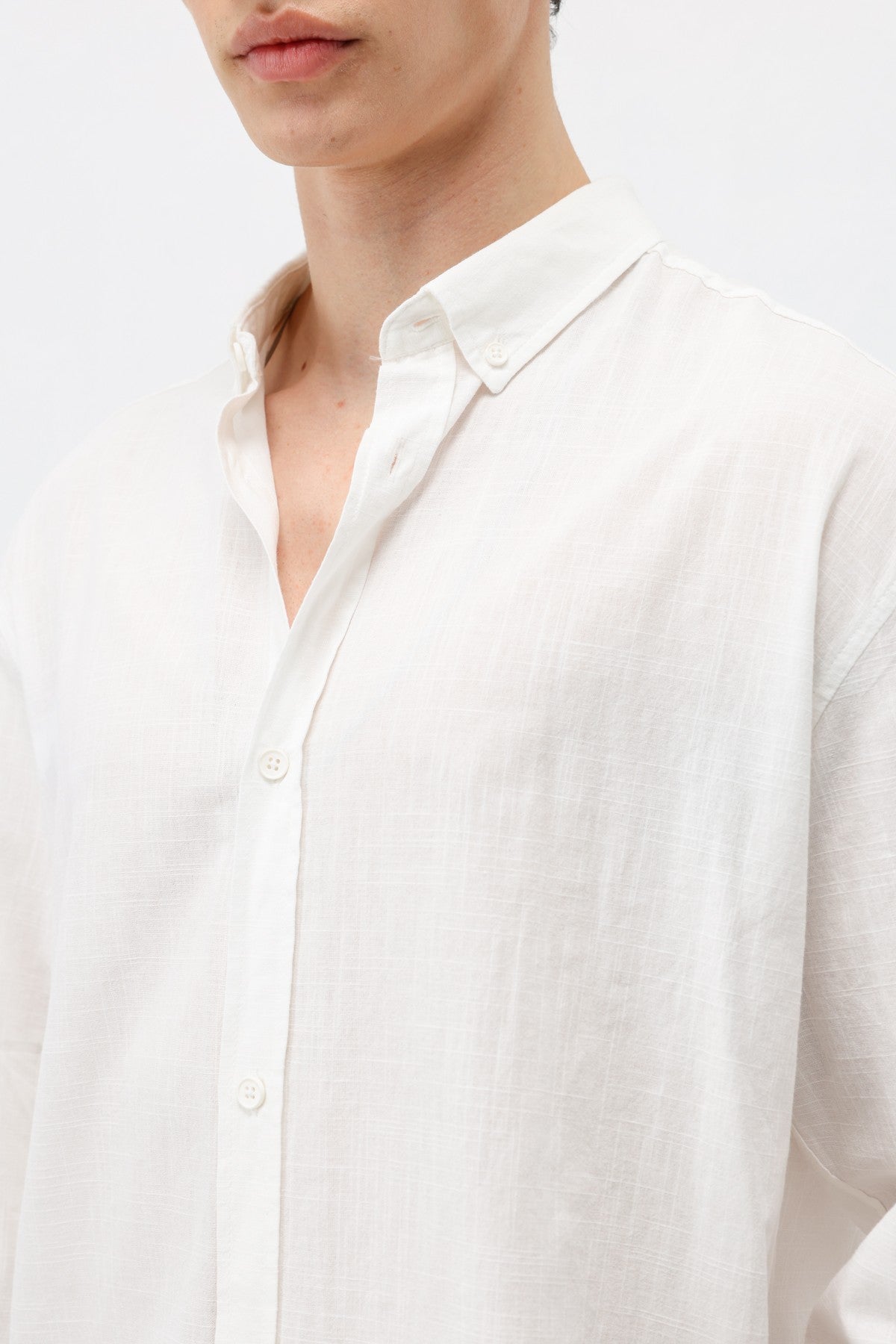 Basic Oversized Cotton-Linen Shirt