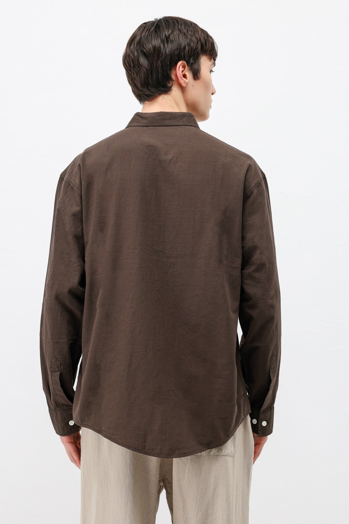 Basic Oversized Cotton-Linen Shirt