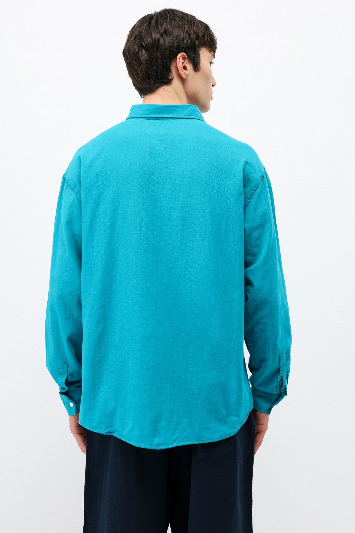 Basic Oversized Cotton-Linen Shirt