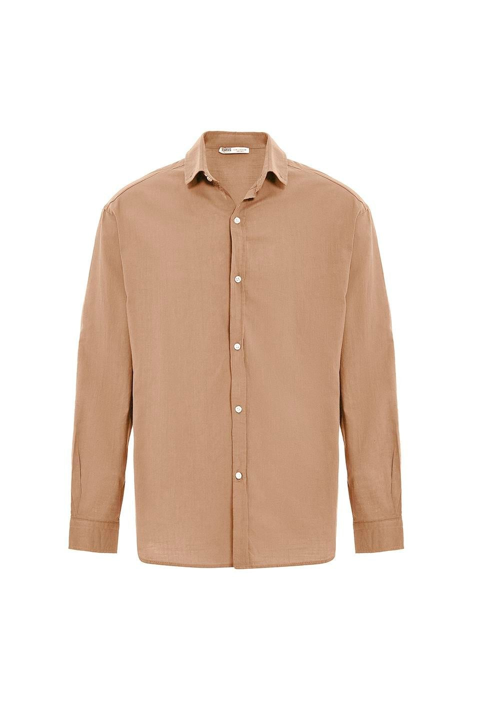 Basic Oversized Cotton-Linen Shirt