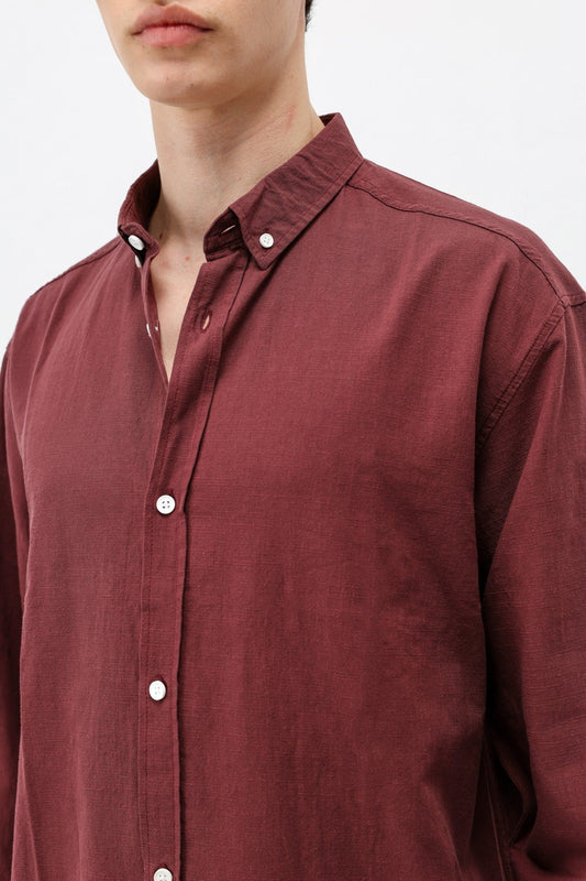 Basic Oversized Cotton-Linen Shirt