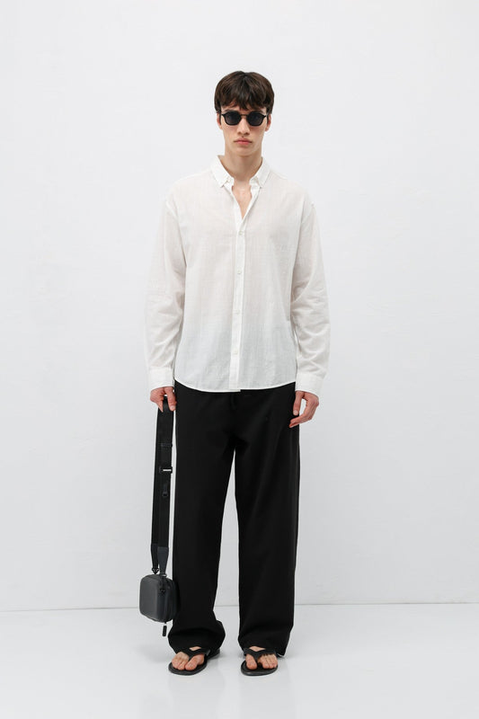 Basic Oversized Cotton-Linen Shirt