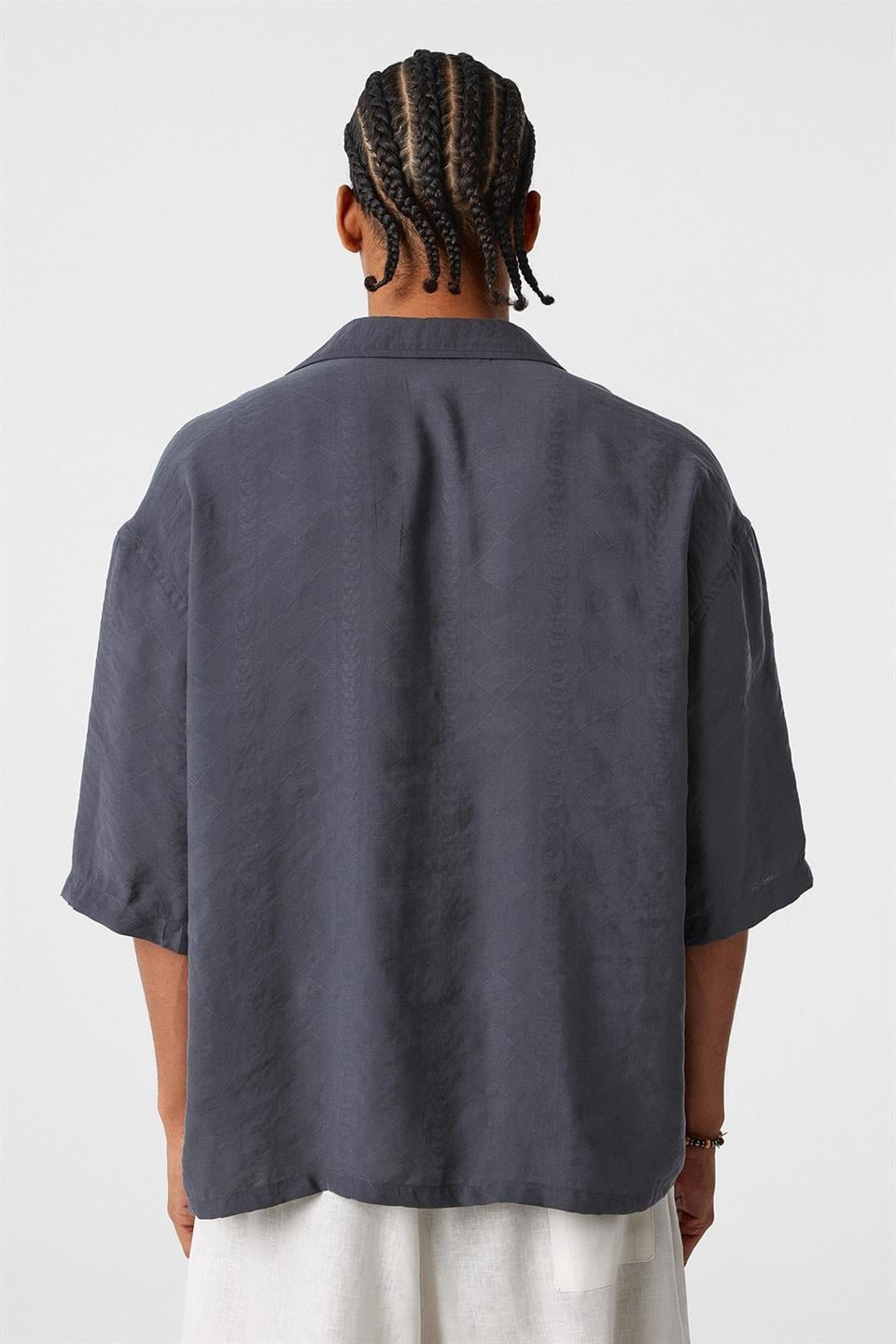 Oversized Short-Sleeve Modal Shirt
