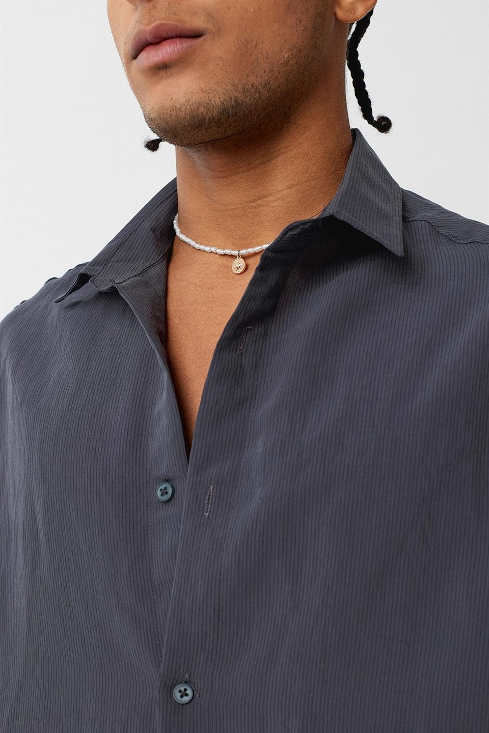 Basic Oversized Long-Sleeve Shirt