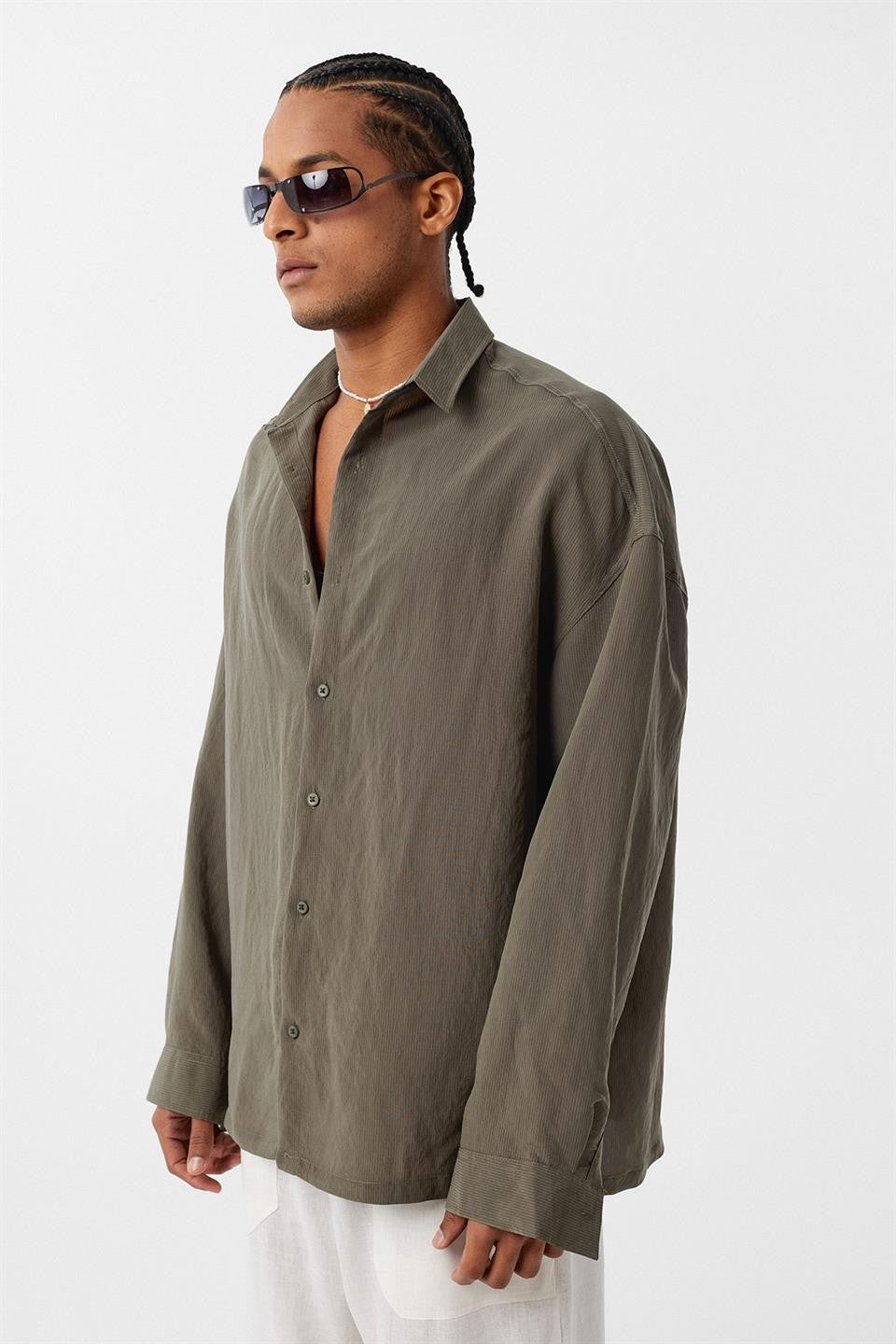 Basic Oversized Long-Sleeve Shirt