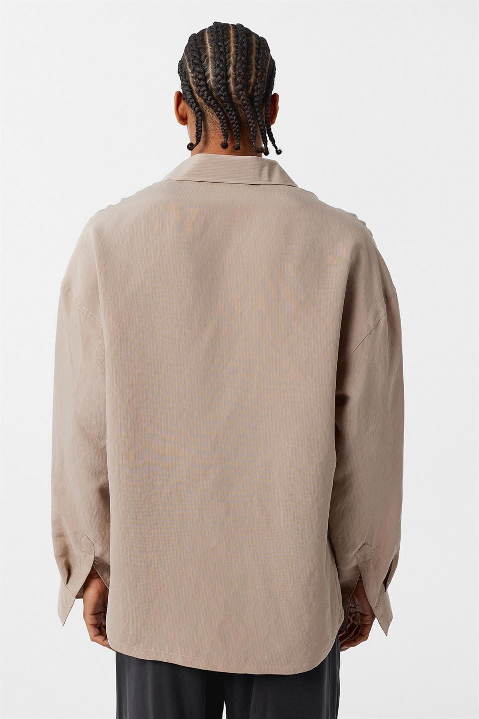 Basic Oversized Long-Sleeve Shirt