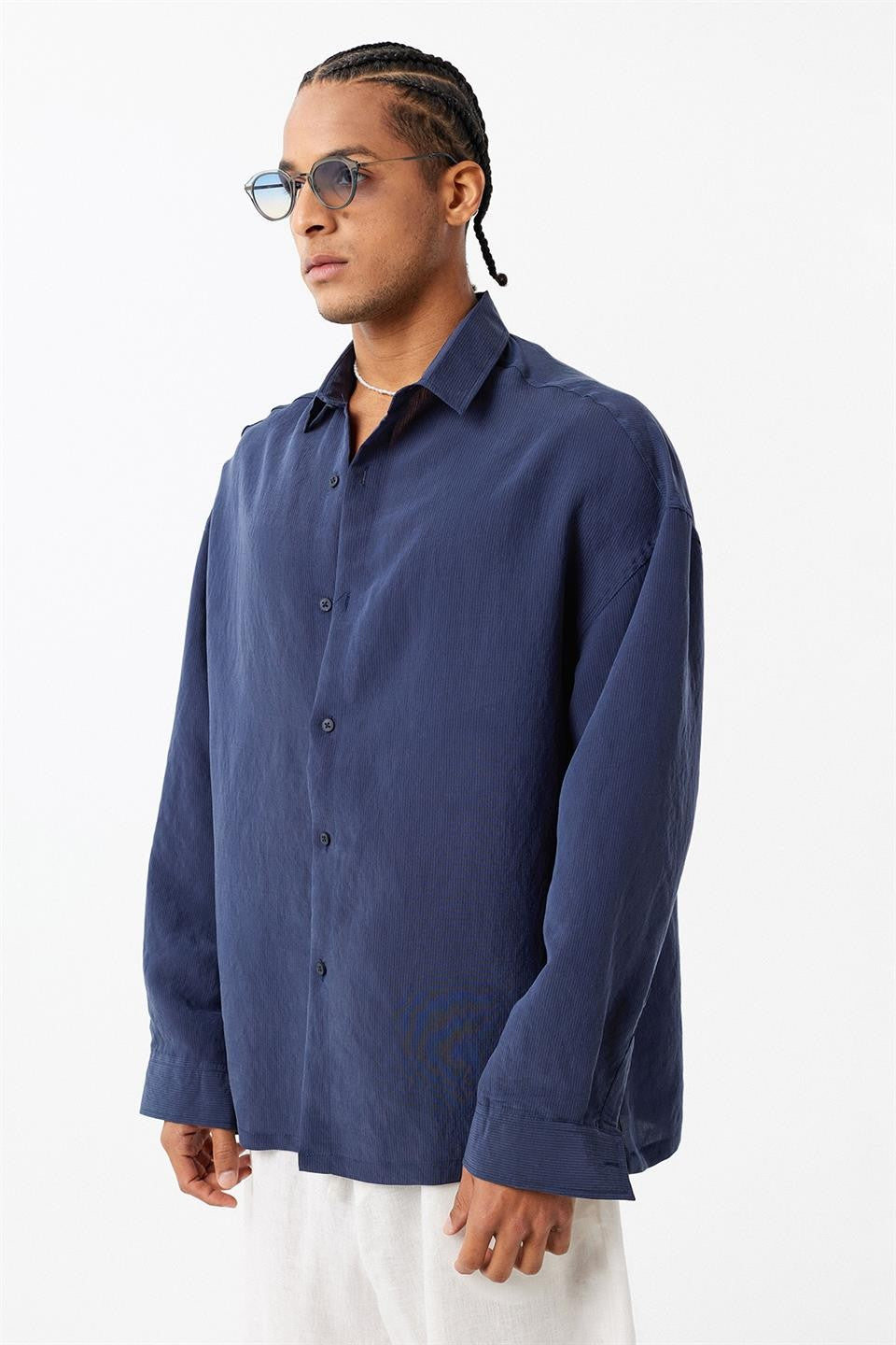 Basic Oversized Long-Sleeve Shirt