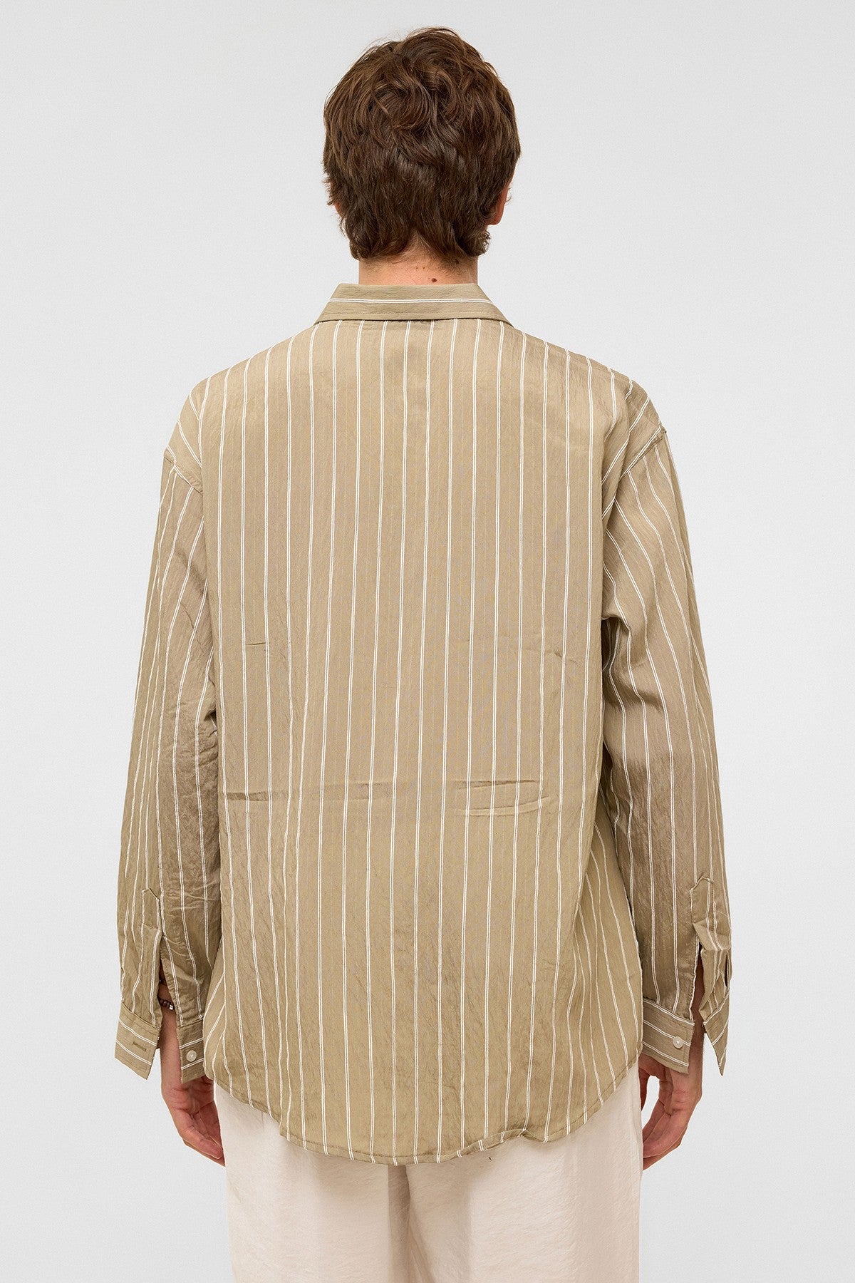 Oversized Striped Long-Sleeve Shirt