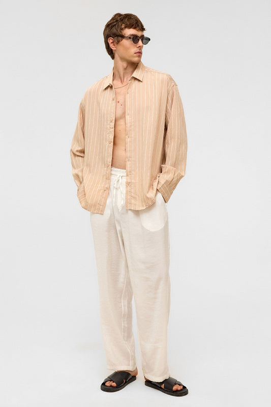 Oversized Striped Long-Sleeve Shirt