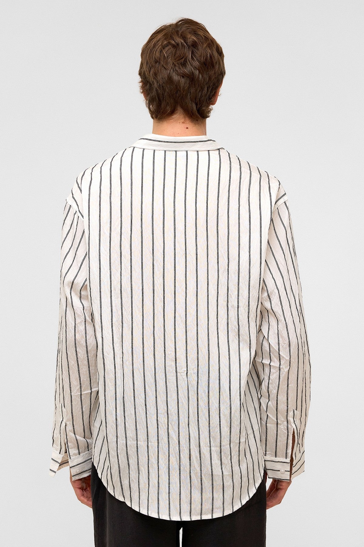 Oversized Striped Long-Sleeve Shirt