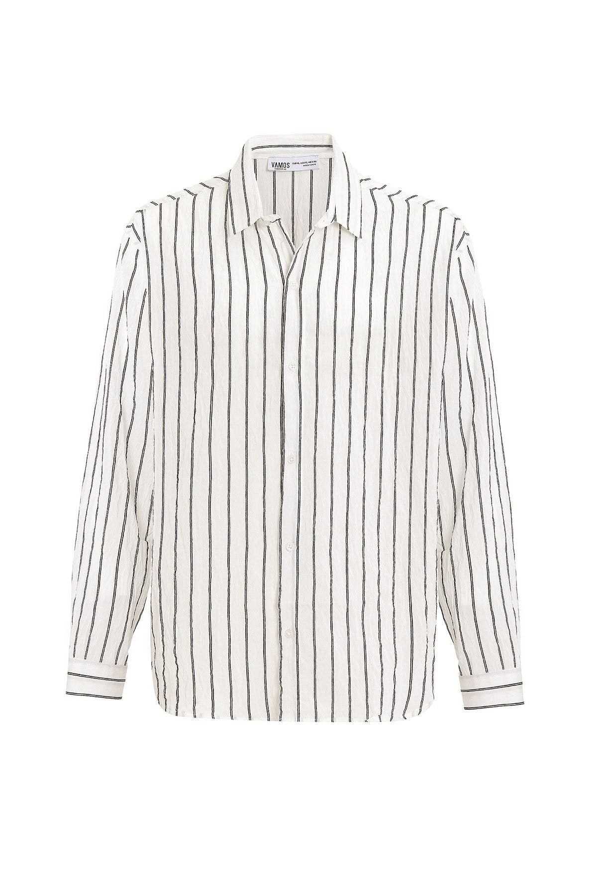 Oversized Striped Long-Sleeve Shirt