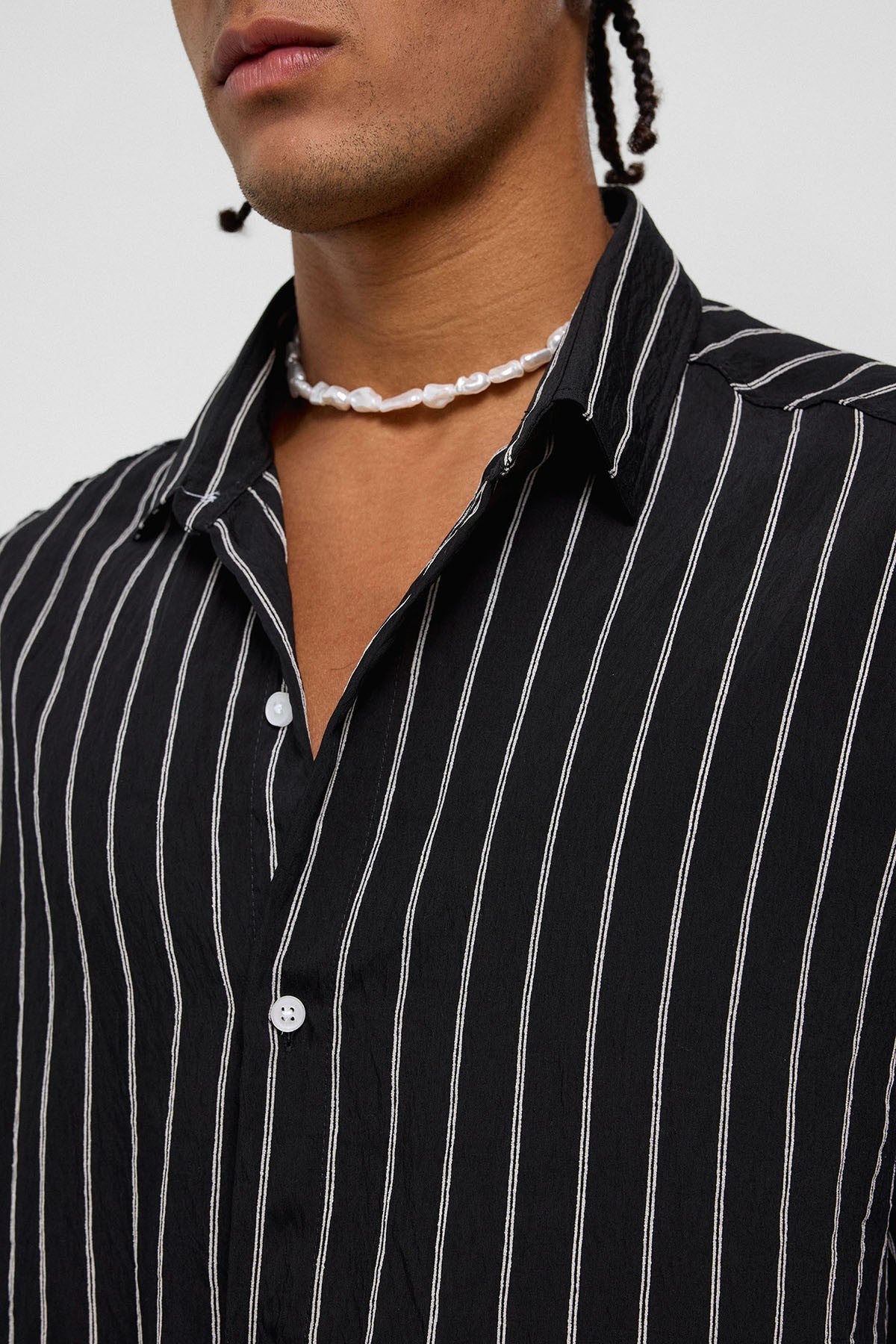 Oversized Striped Long-Sleeve Shirt
